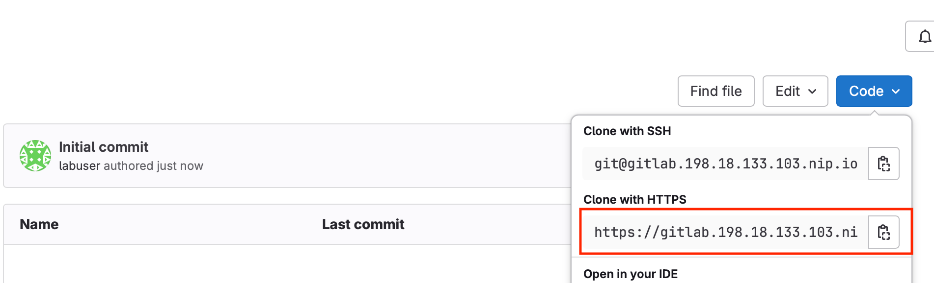 Copy Repository URL