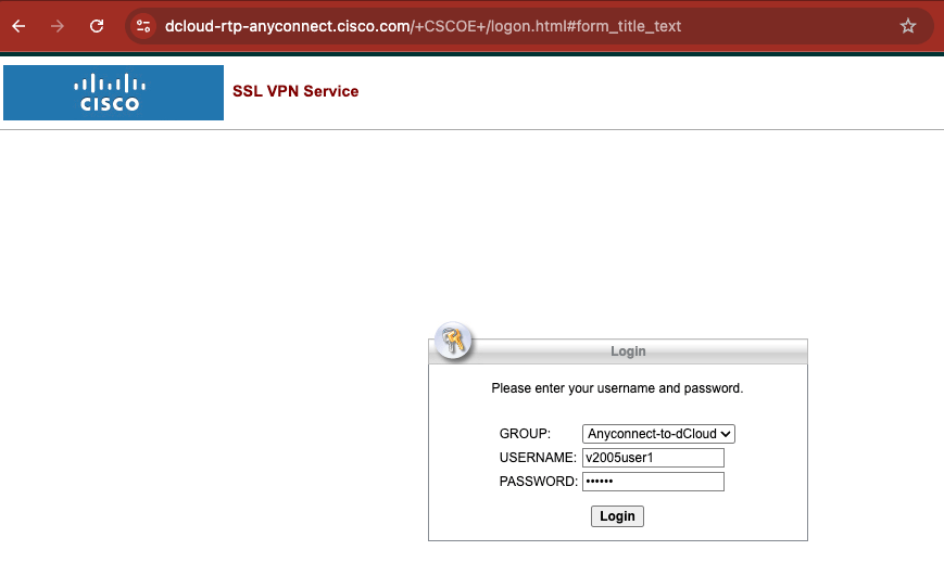 dCloud Web VPN
