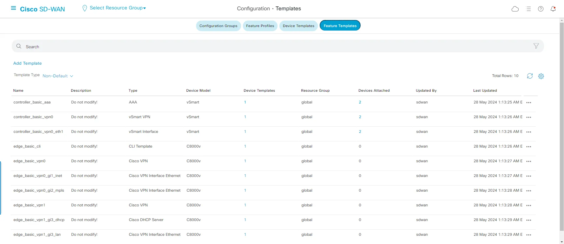 Feature Templates