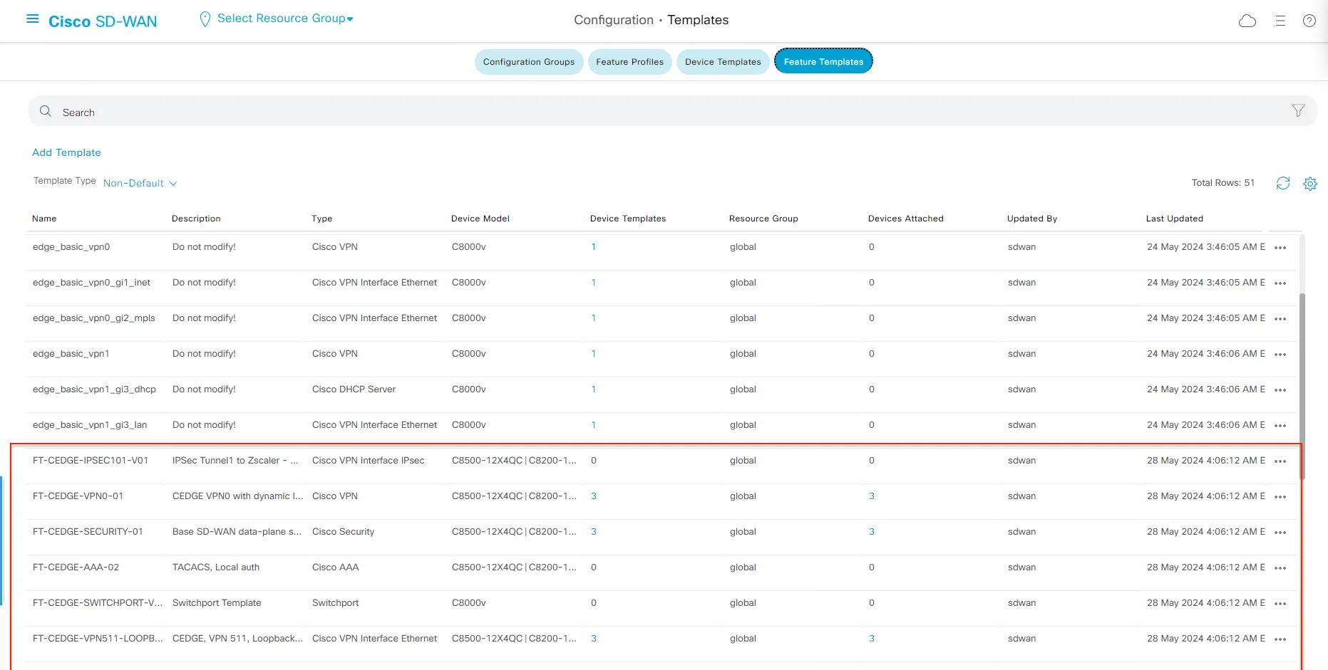Feature Templates Day 1