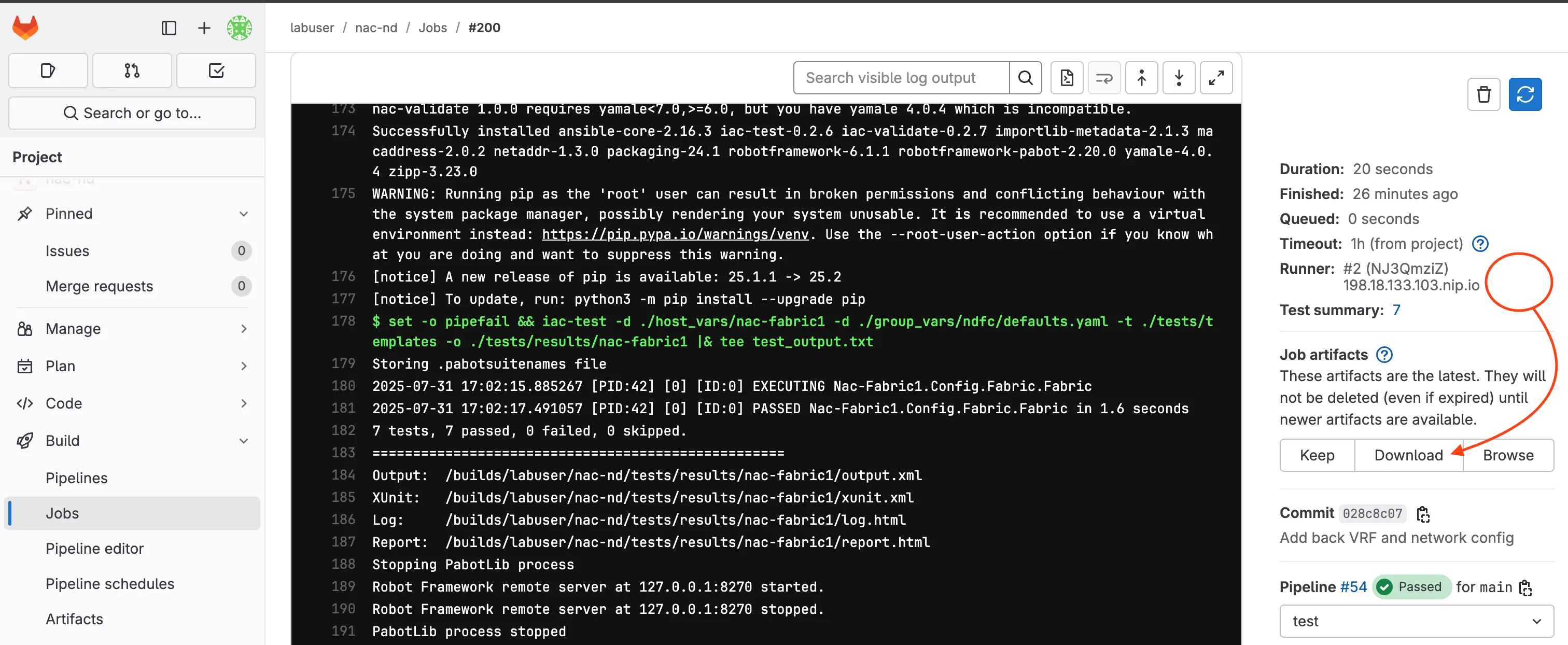 Nexus Dashboard Test Artifacts