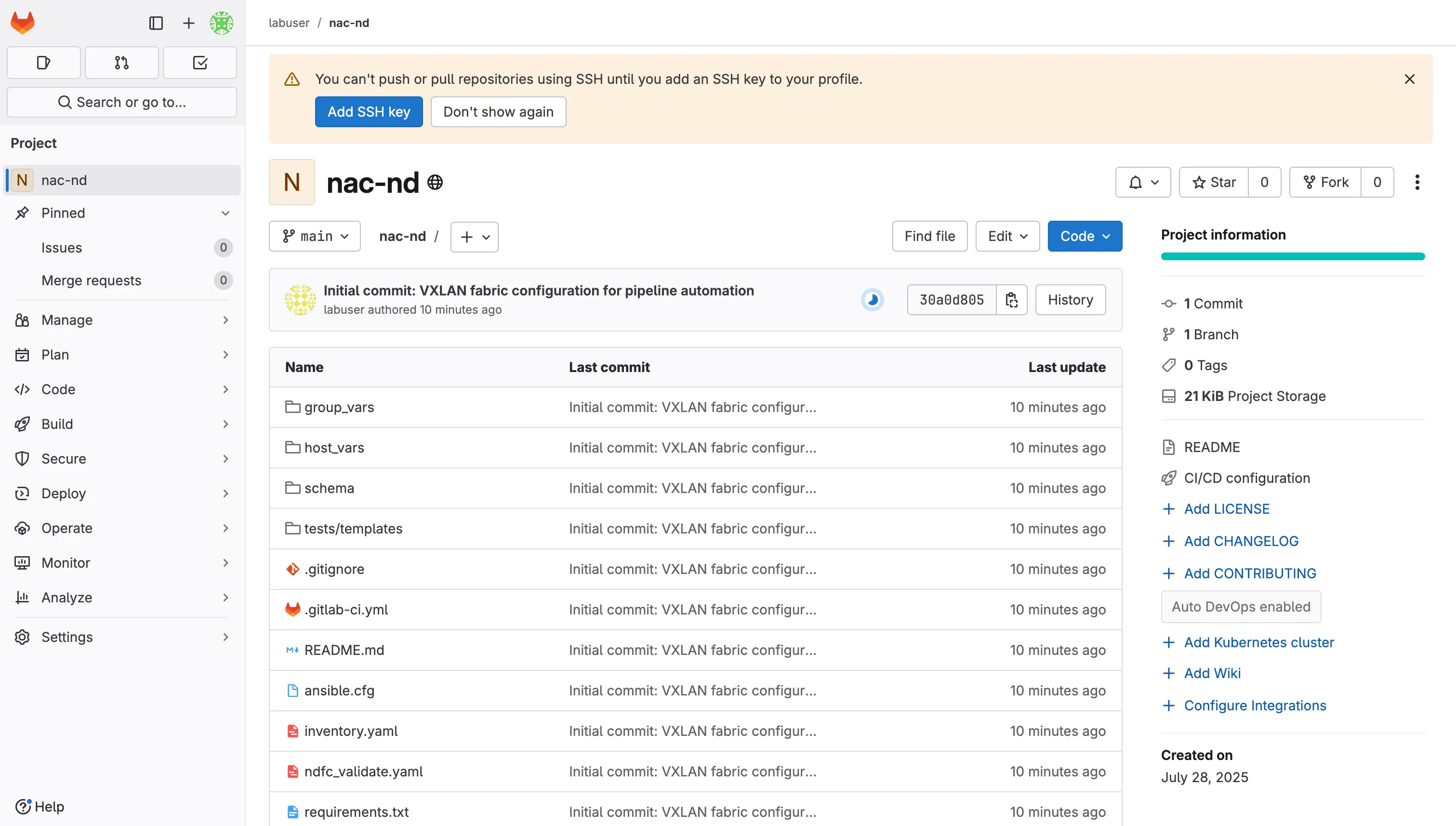 GitLab Repository After Push