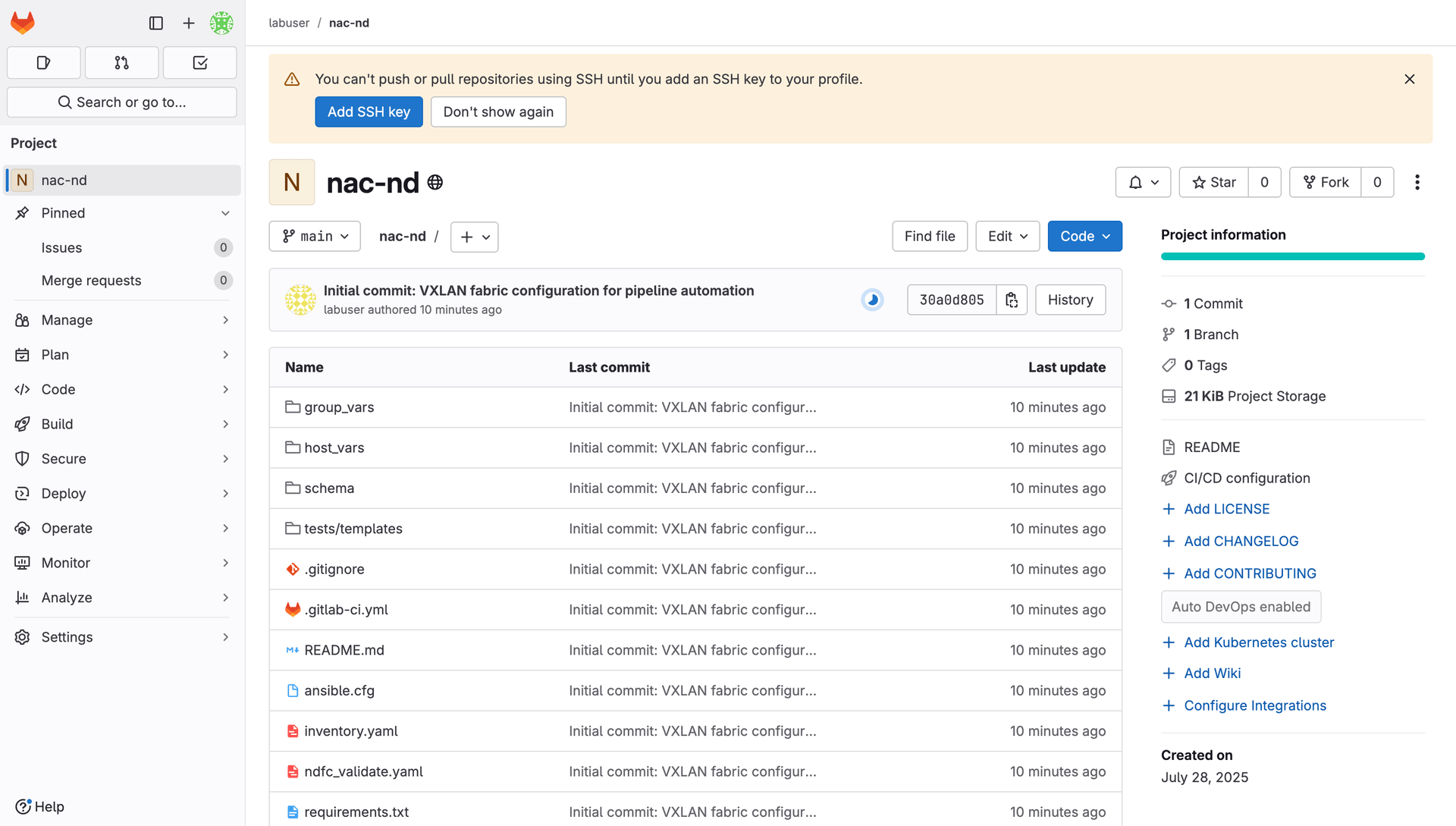 GitLab Repository After Push