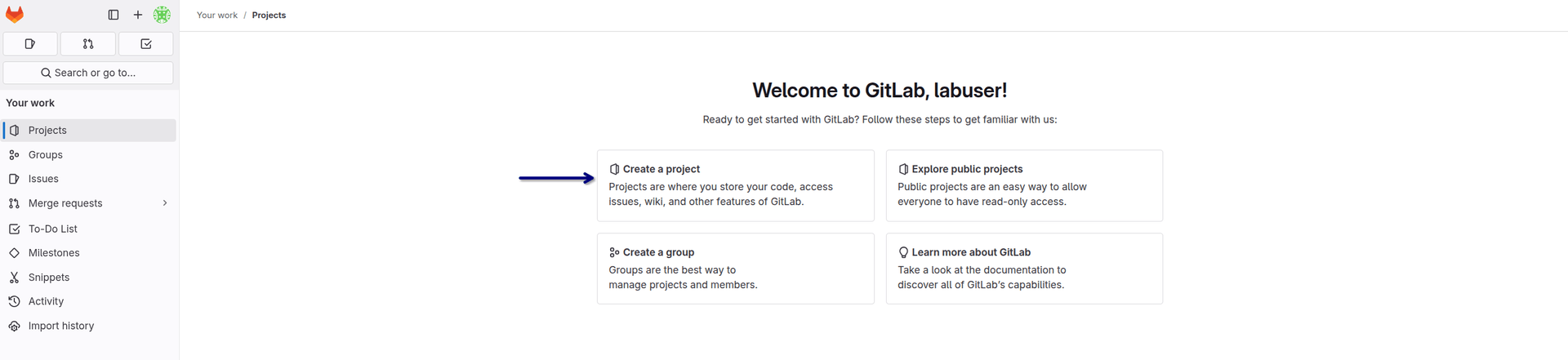 Gitlab Create Project