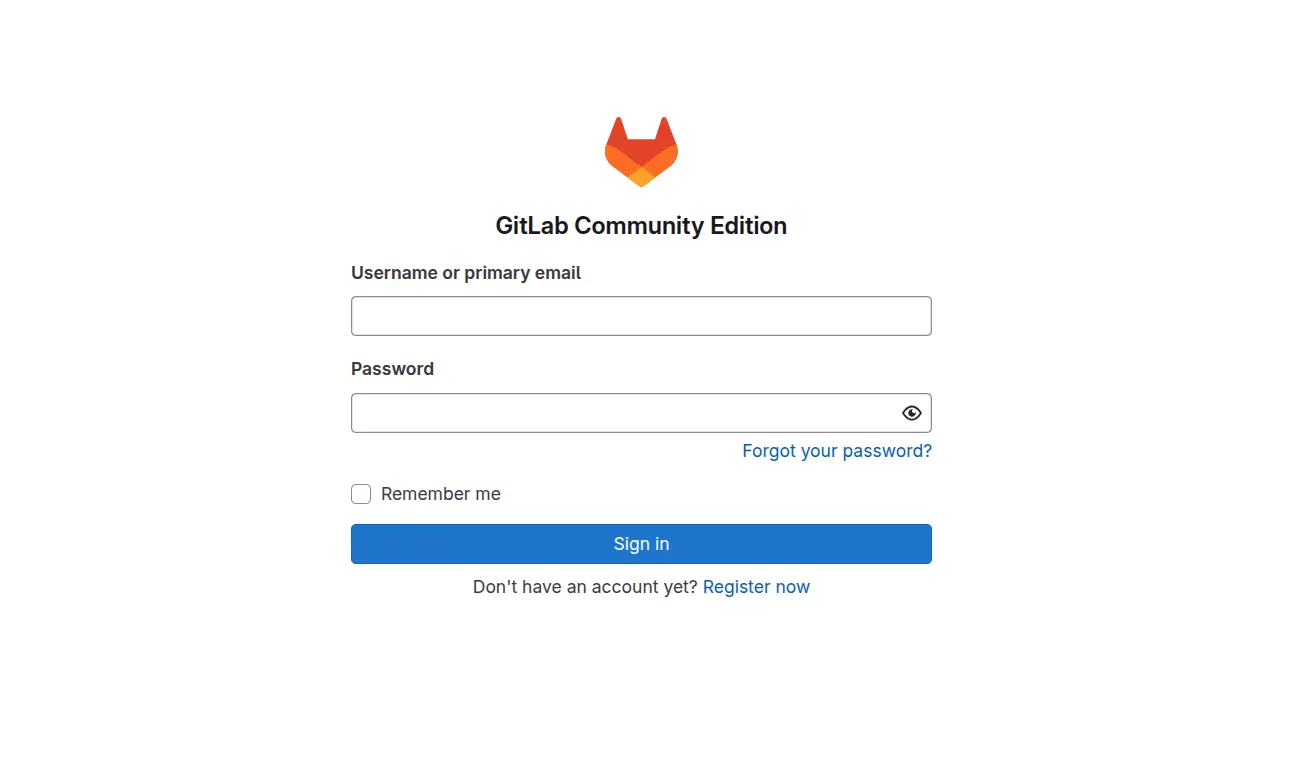 GitLab Login Interface