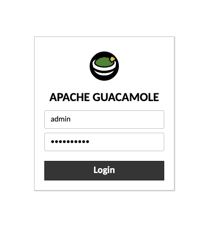 Guacamole Login Page