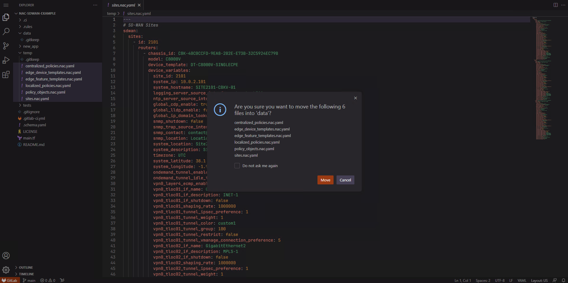 GitLab SD-WAN TEMP Copy WEB IDE UI
