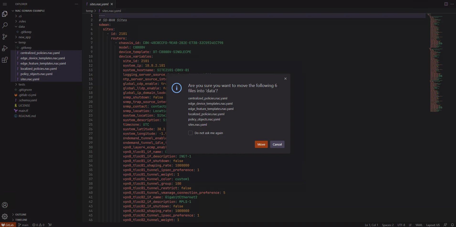 GitLab SD-WAN TEMP Copy WEB IDE UI