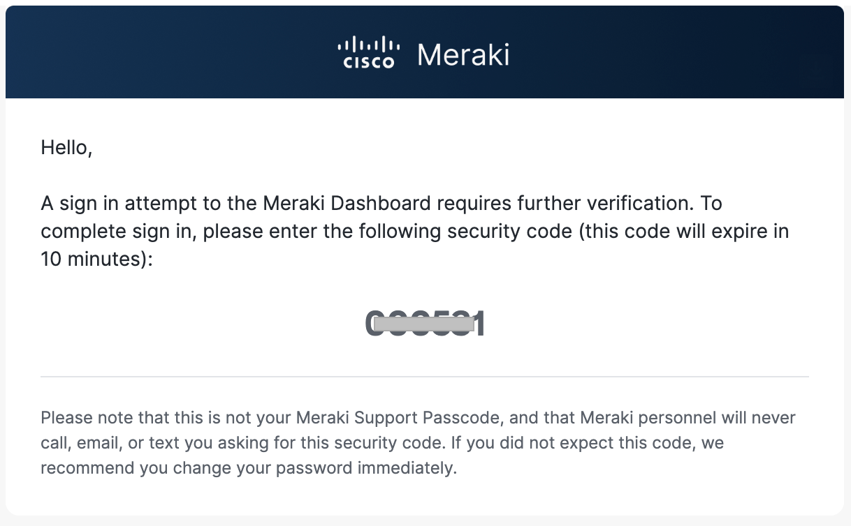 Meraki Dashboard Signup