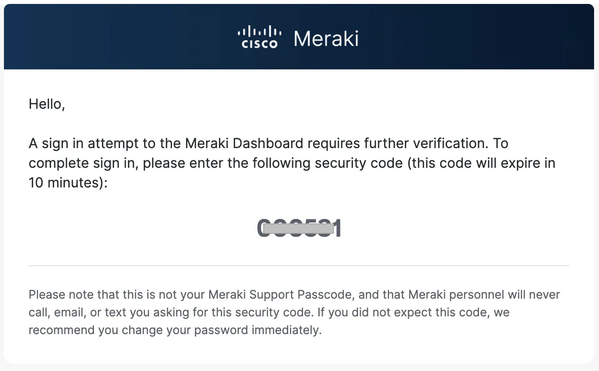 Meraki Dashboard Signup