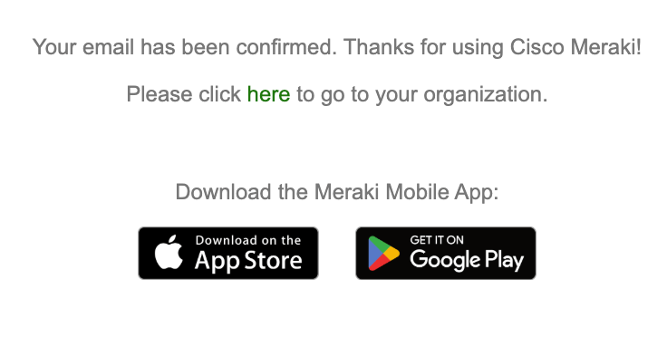 Meraki Dashboard Signup