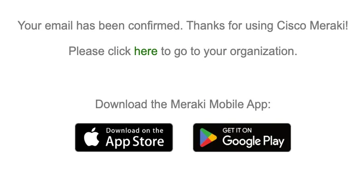 Meraki Dashboard Signup