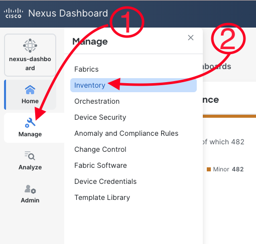 Nexus Dashboard Switch Inventory