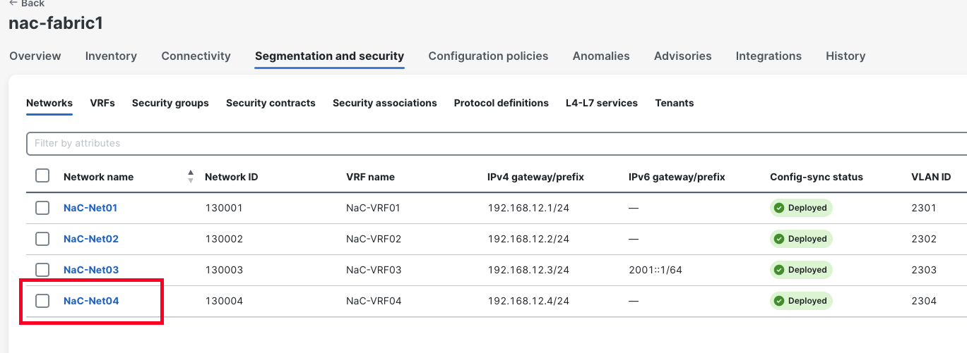 Nexus Dashboard Networks