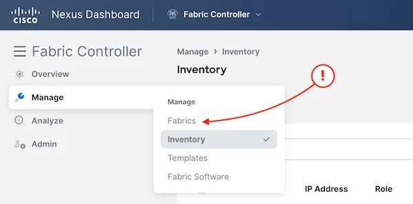 Nexus Dashboard Switch Details