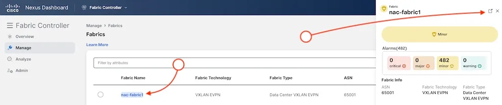 Nexus Dashboard Switch Details