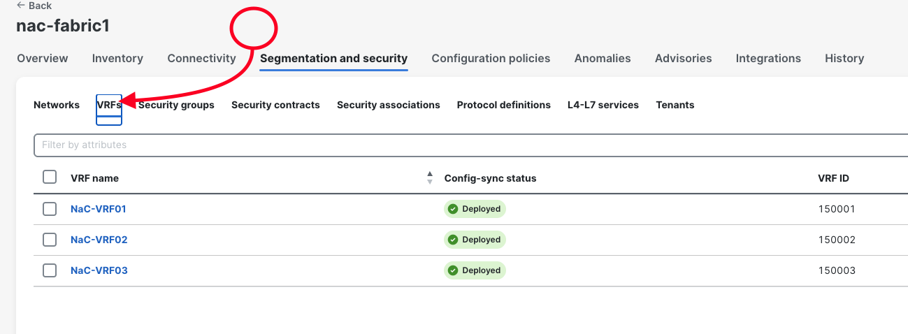 Nexus Dashboard VRF Configuration