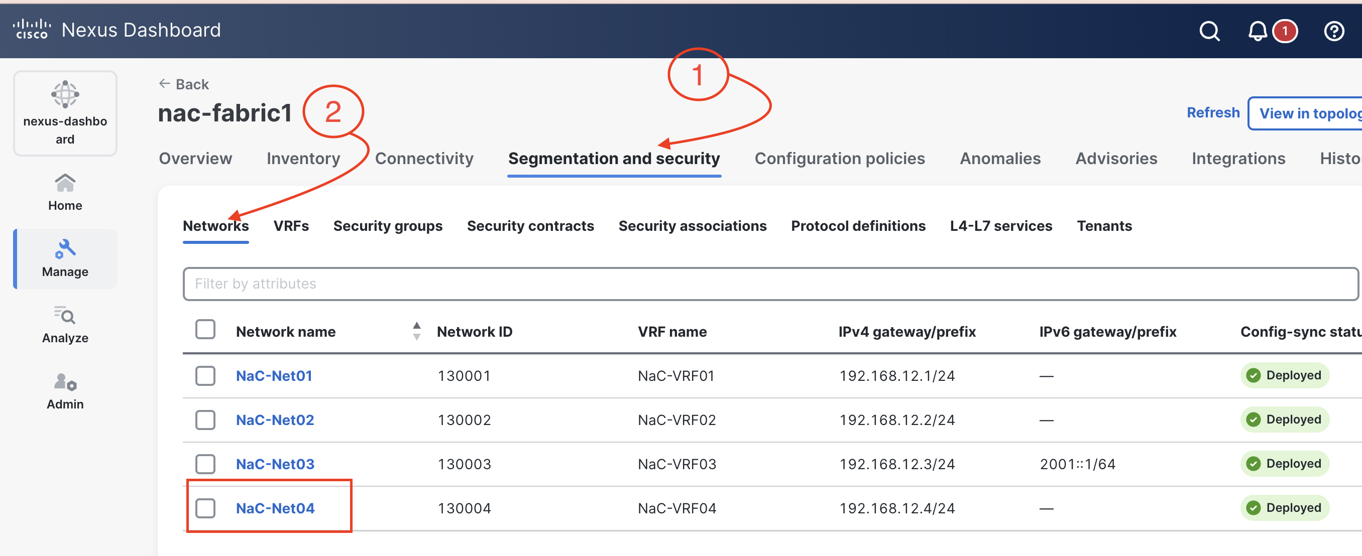 Nexus Dashboard Network Configuration