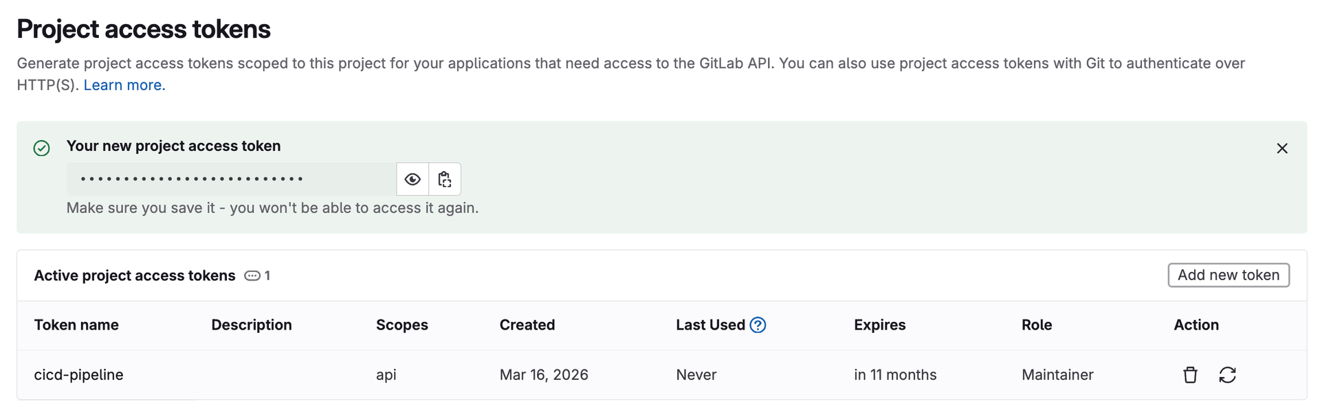 Add Proj token