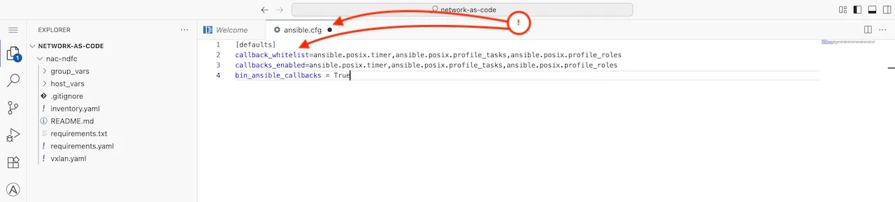 Ansible config in Code Server