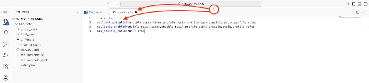 Ansible config in Code Server